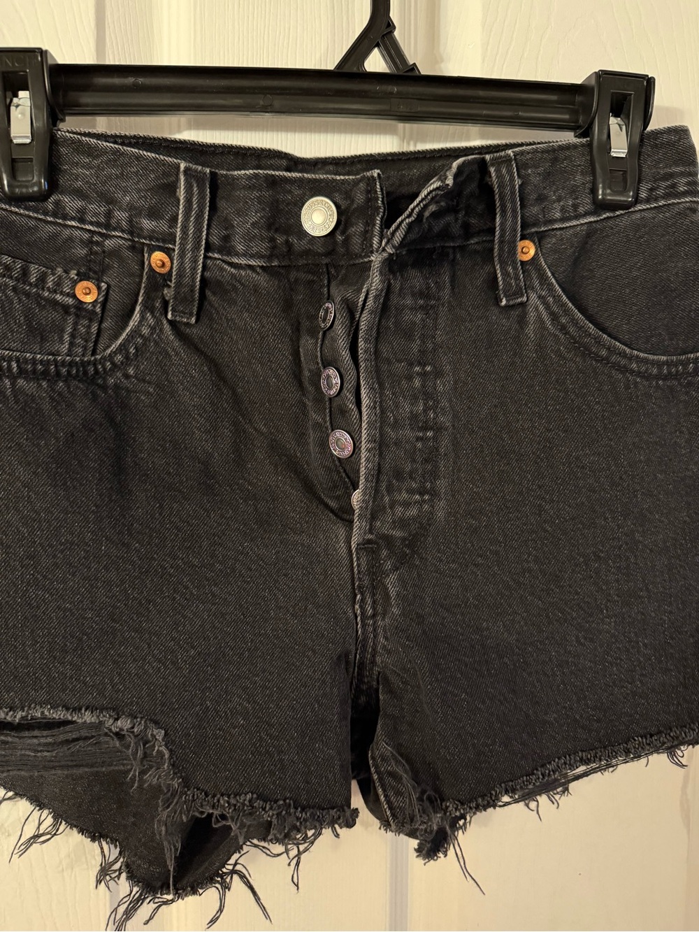 Levi's Black Denim 501 Cutoff Shorts